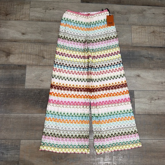 Missoni Multicolor Crochet Knit Wide-Leg Palazzo Pants NWT - Picture 3 of 8